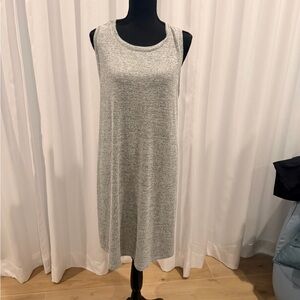 GAP Heather Gray Sleeveless Midi Dress